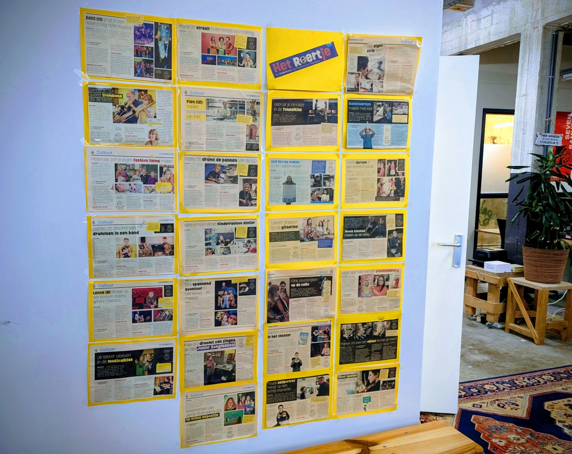 Kijk wat we tegenkwamen bij ECI cultuurfabriek in Roermond: een wall of fame. Alle artikelen over de ECI die in Kinderkranten Os Blaedje (en Het Roertje) hebben gestaan, hangen netjes uitgeknipt aan de muur. Blije adverteerder, blije hoofdredacteur! Ben jij de baas van een bedrijf in Midden-Limburg dat maatschappelijk onderneemt en denkt: tjuu, det wil […]